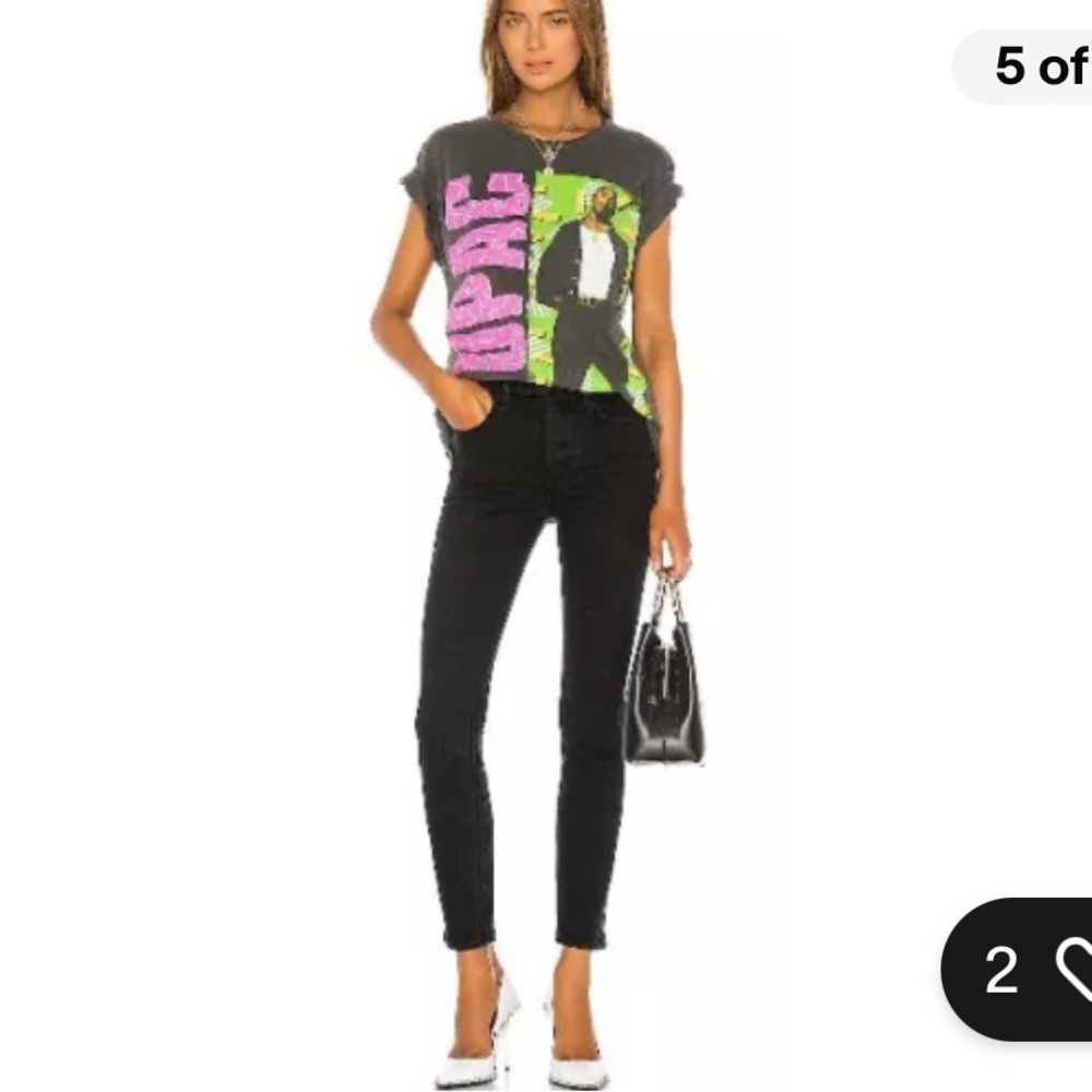 GRLFRND Karolina high rise Jean black size 25 New With Tags! Button Fly